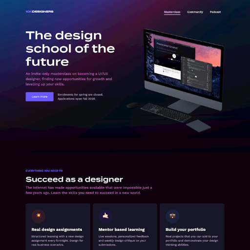 10kdesigners  Landing Page Design