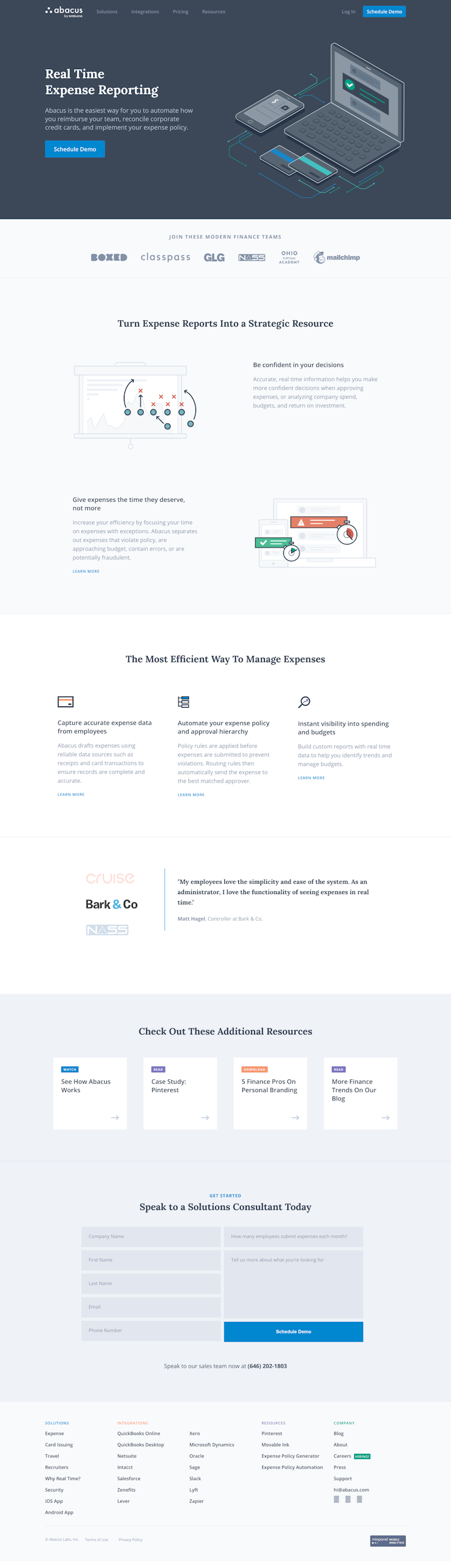 Abacus  Landing Page Design