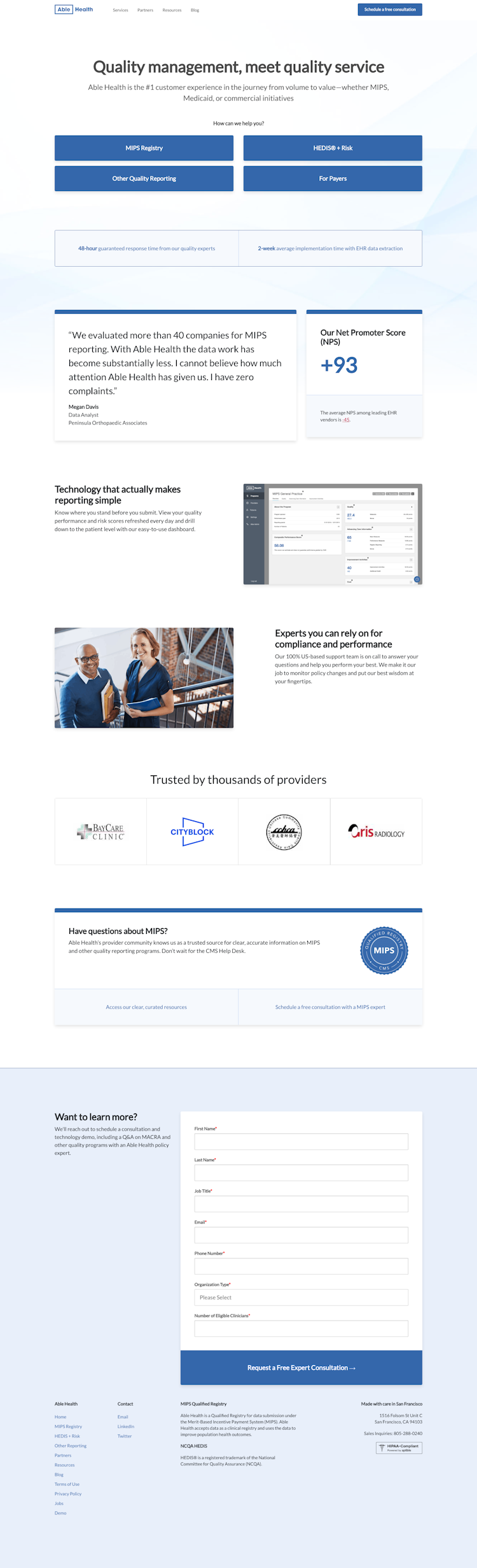 Ablehealth  Landing Page Design