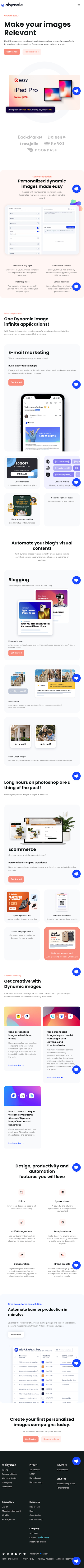 Abyssale  Landing Page Design