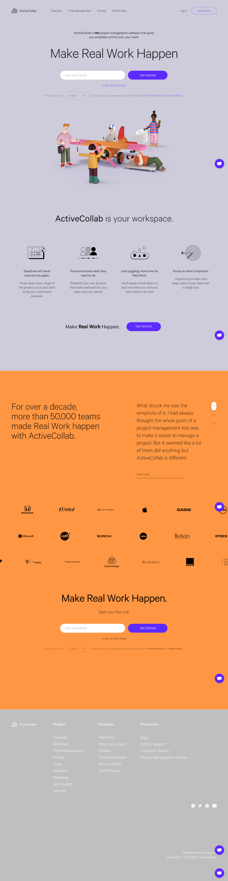 Activecollab  Landing Page Design