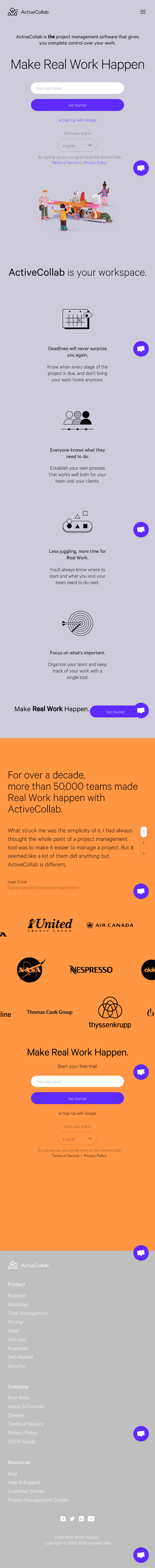 Activecollab  Landing Page Design