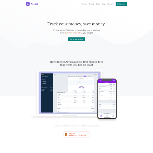 Actualbudget  Landing Page Design