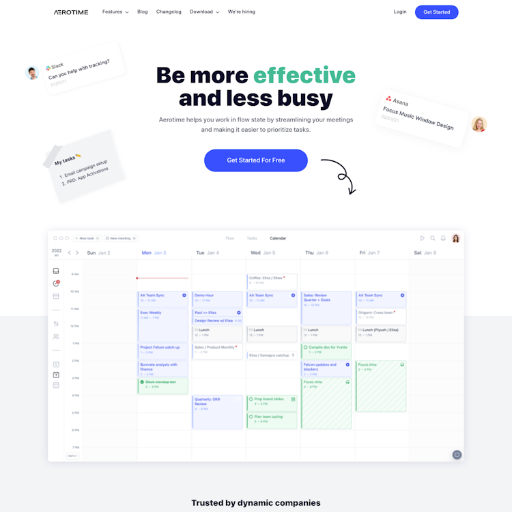 Aerotime  Landing Page Design