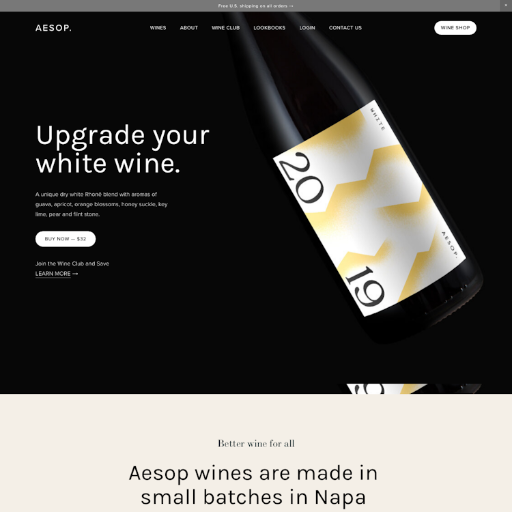 AESOP  Landing Page Design