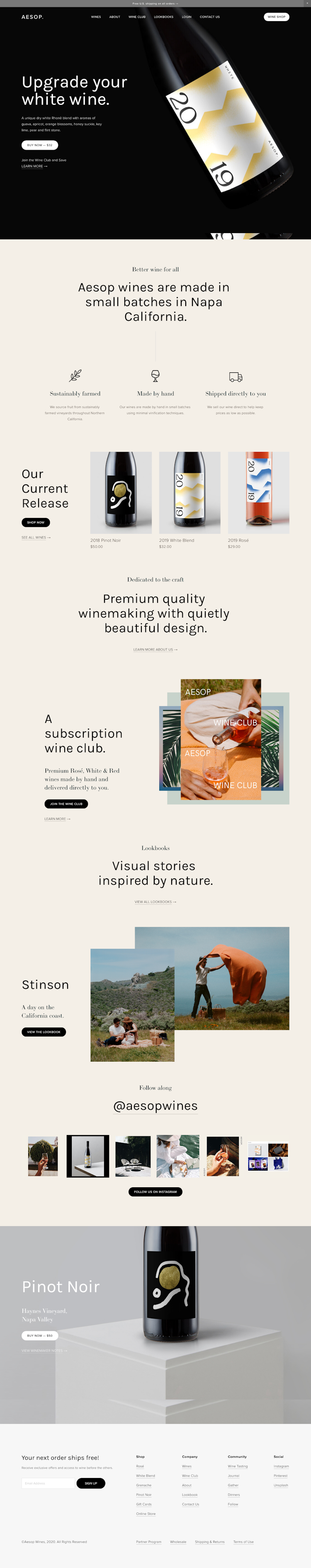 AESOP  Landing Page Design