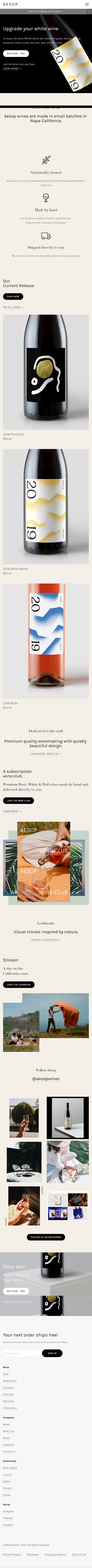 AESOP  Landing Page Design