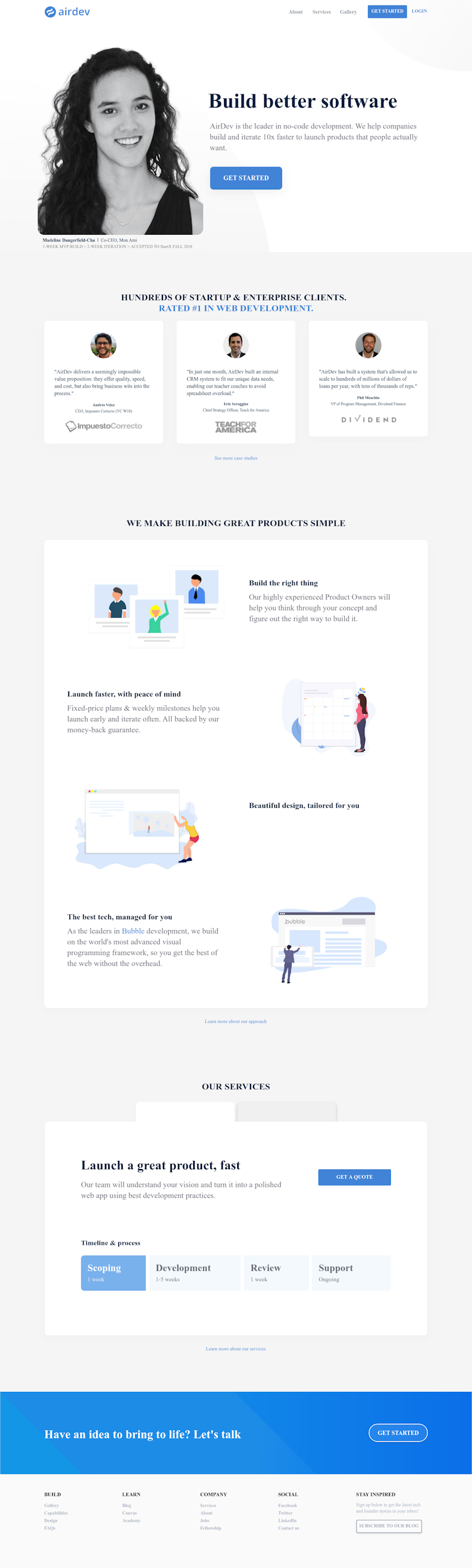 Airdev  Landing Page Design