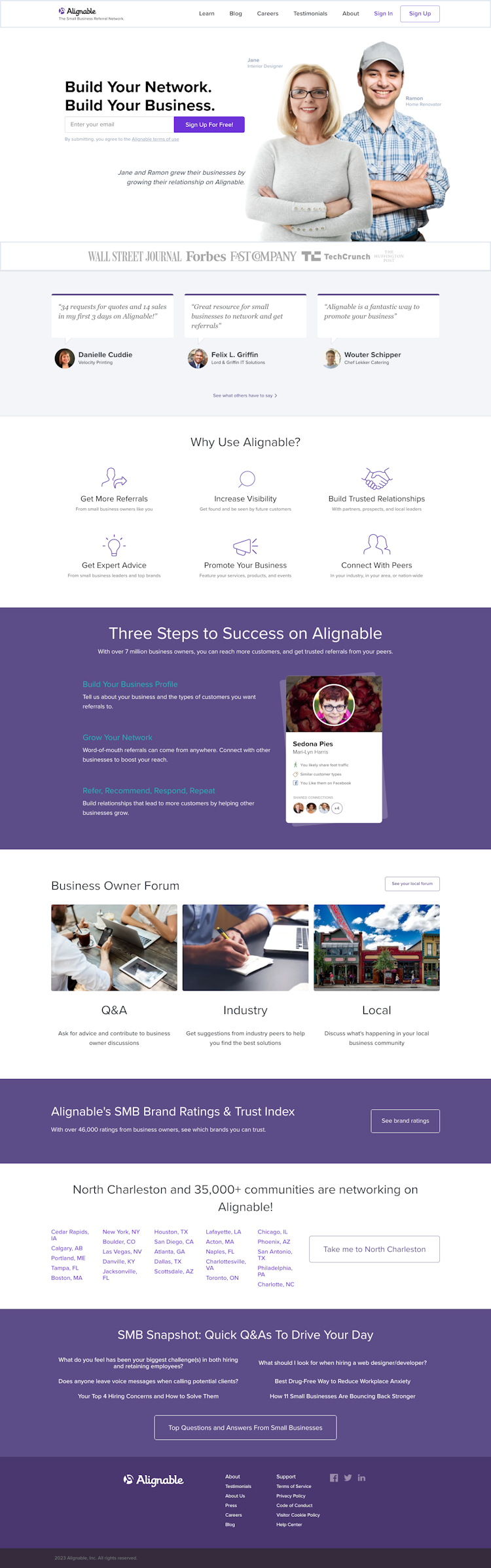 Alignable  Landing Page Design