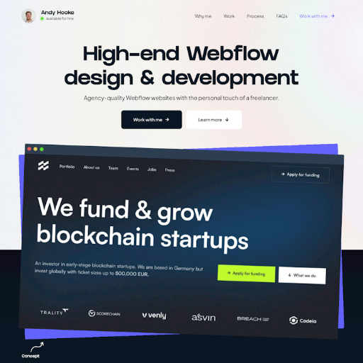 Andy Hooke  Landing Page Design