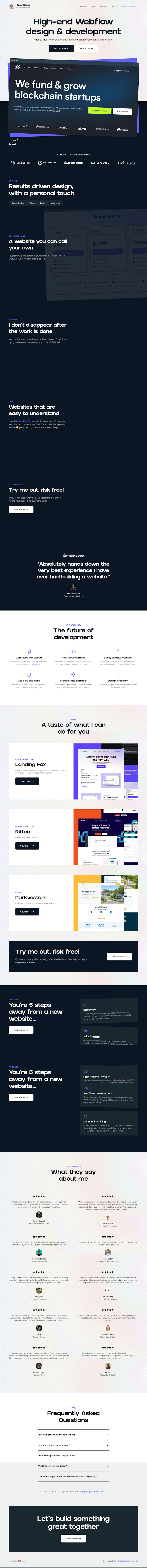 Andy Hooke  Landing Page Design