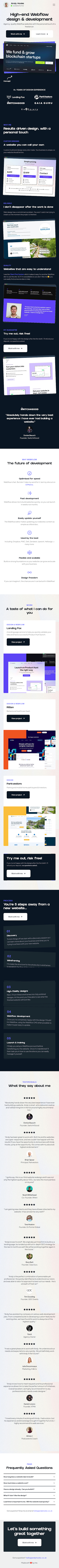 Andy Hooke  Landing Page Design