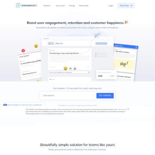 Announcekit  Landing Page Design