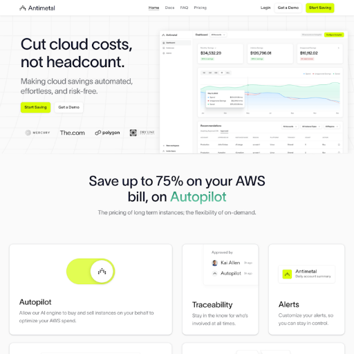 Antimetal  Landing Page Design