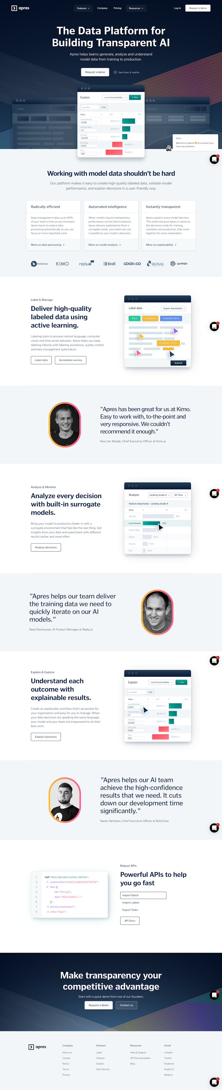 Apres  Landing Page Design