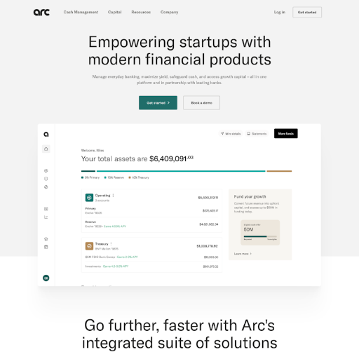 Arc  Landing Page Design