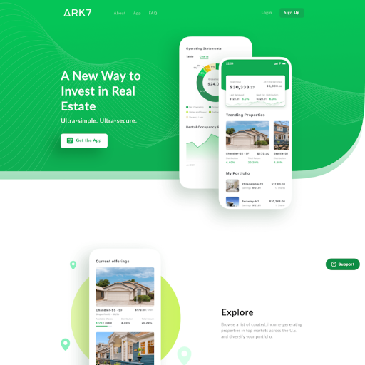 Ark7  Landing Page Design