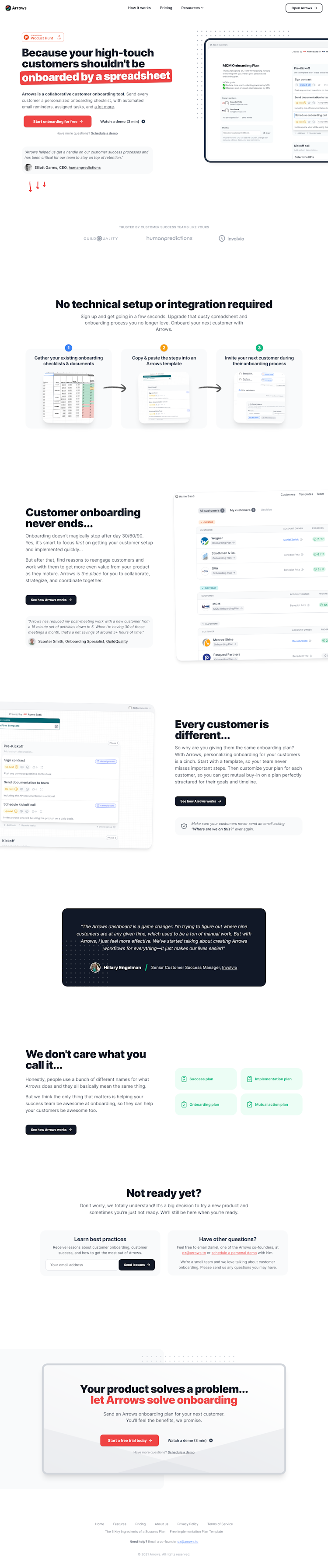 Arrows  Landing Page Design