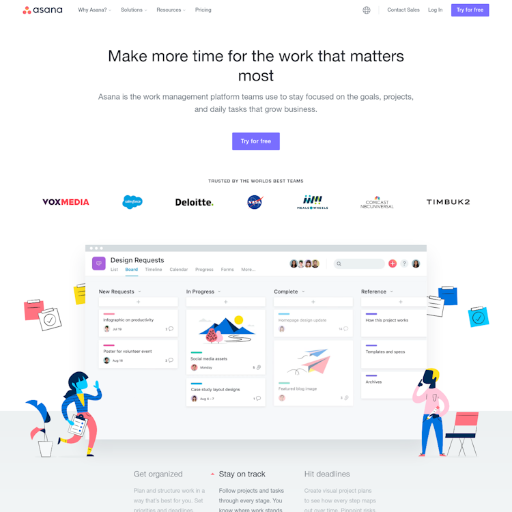 Asana  Landing Page Design