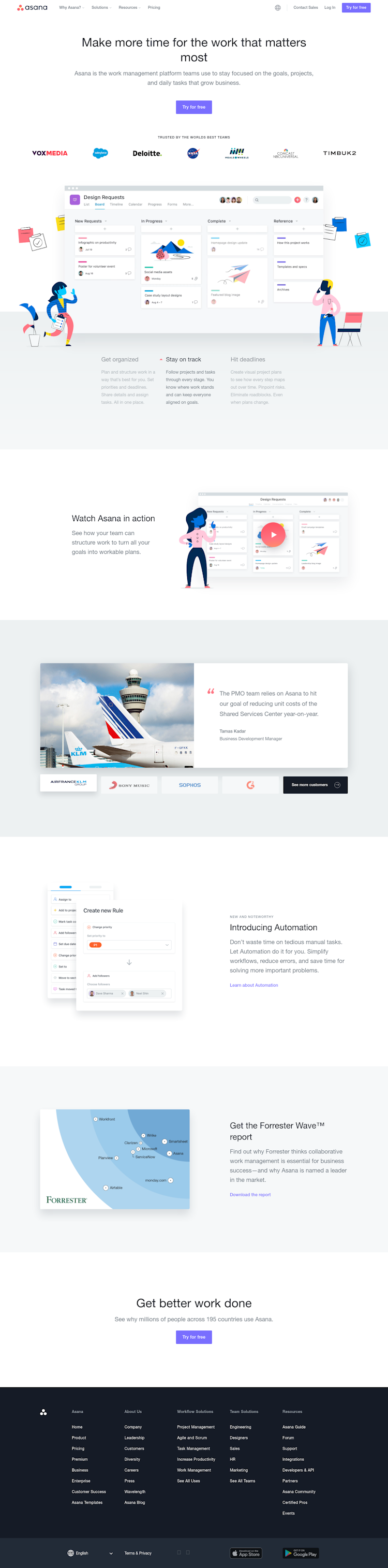 Asana  Landing Page Design