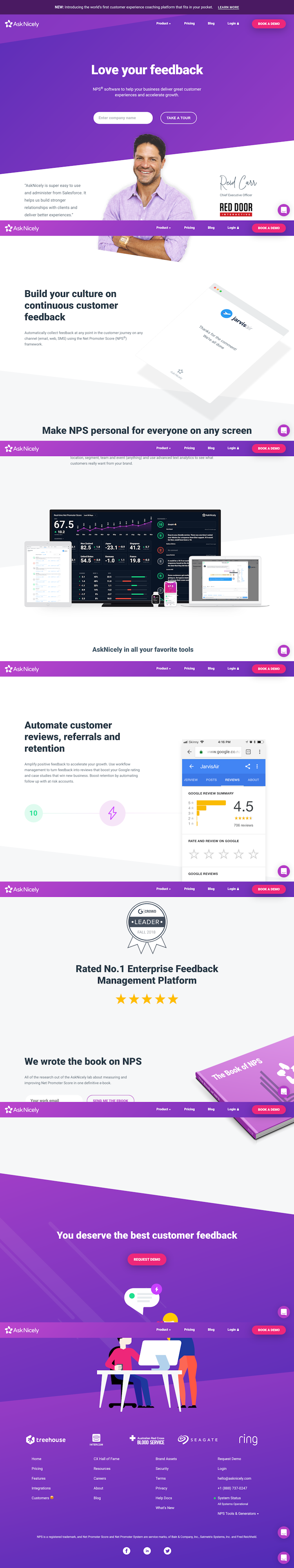 Asknicely  Landing Page Design