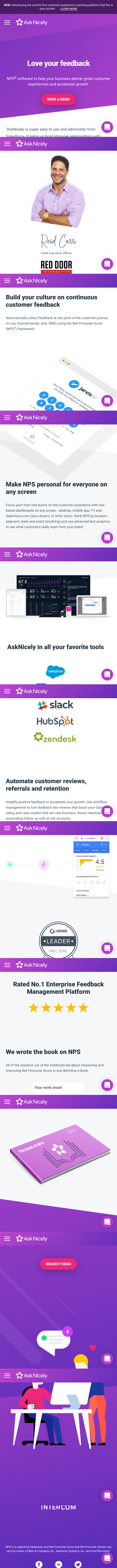 Asknicely  Landing Page Design