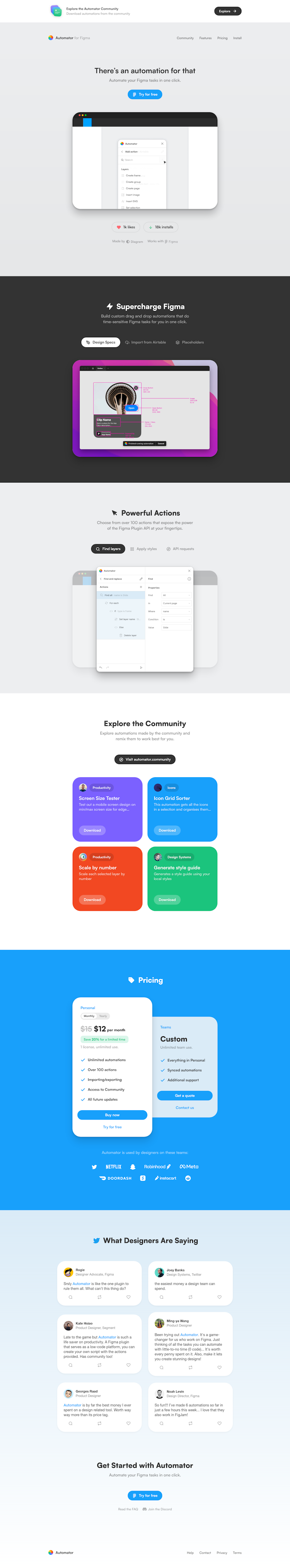 Automator  Landing Page Design