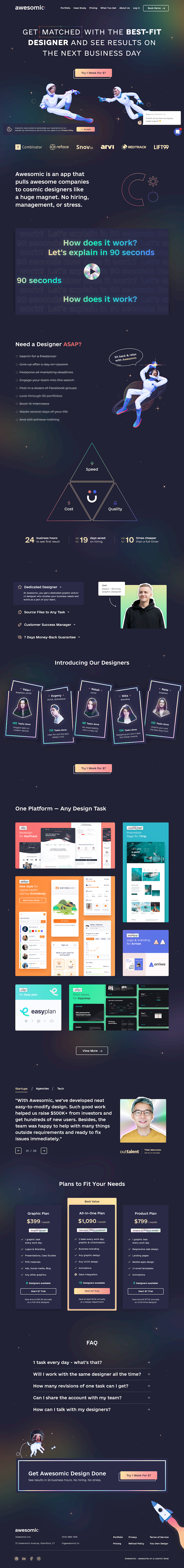 Awesomic  Landing Page Design