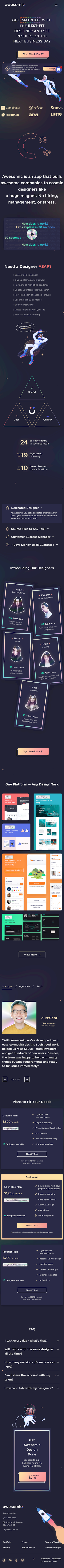 Awesomic  Landing Page Design