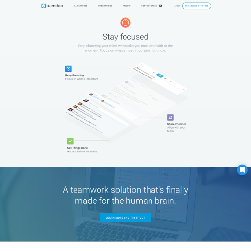 Azendoo  Landing Page Design