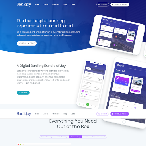 Bankjoy  Landing Page Design