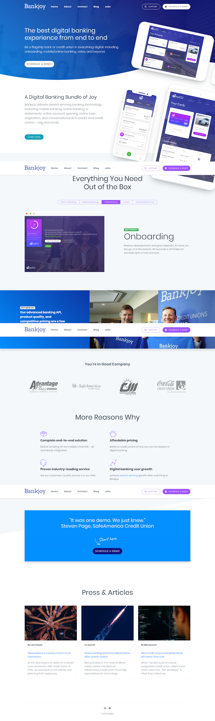 Bankjoy  Landing Page Design