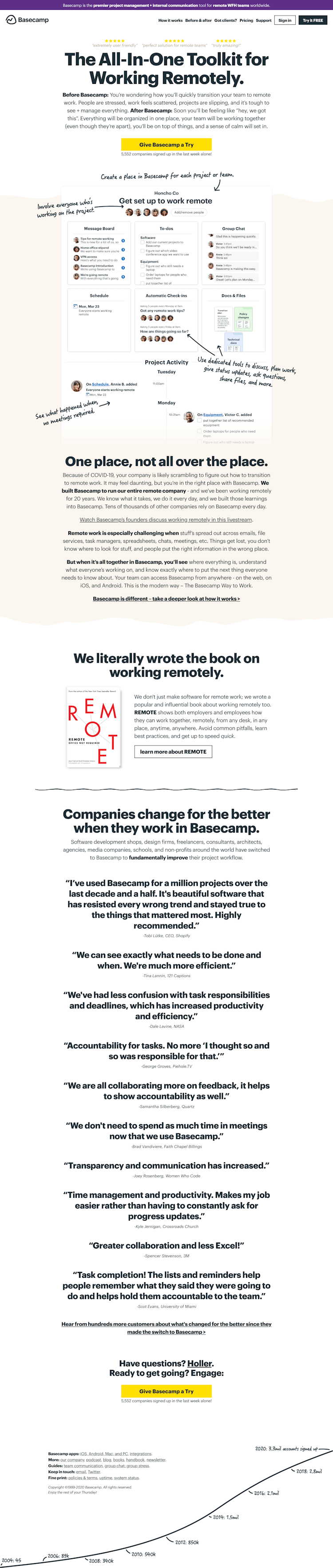 Basecamp  Landing Page Design