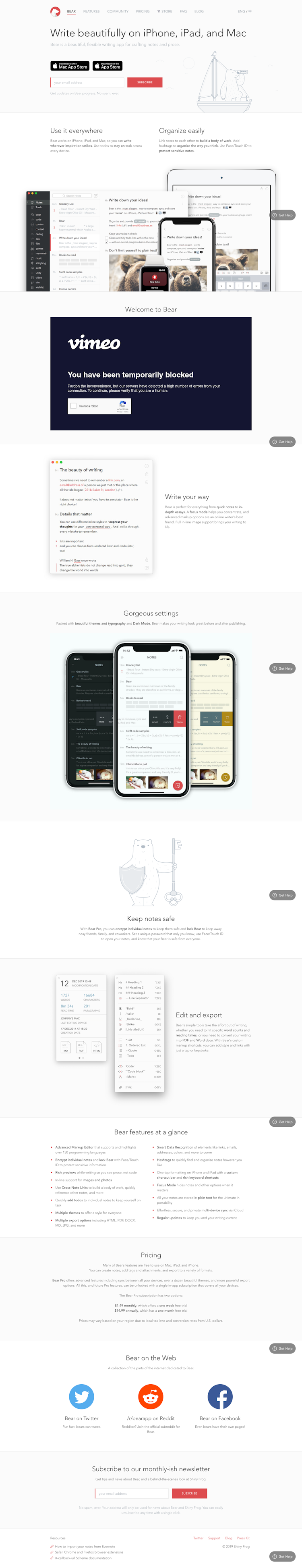 Bear  Landing Page Design