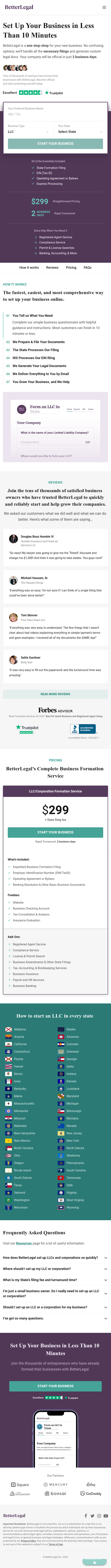 BetterLegal  Landing Page Design