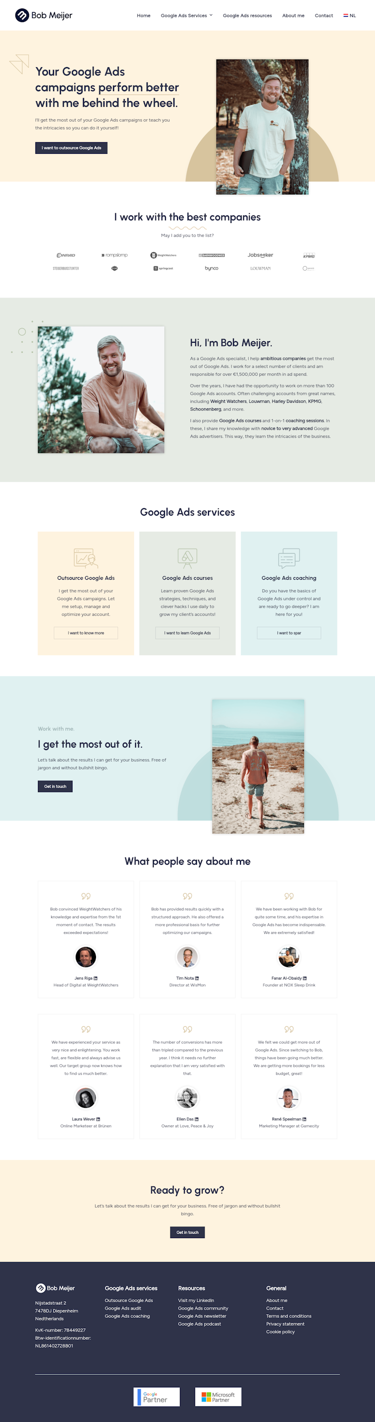 Bob Meijer  Landing Page Design