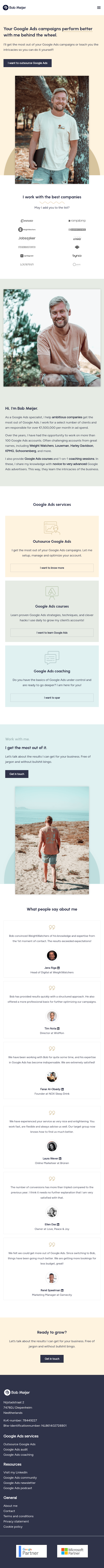 Bob Meijer  Landing Page Design