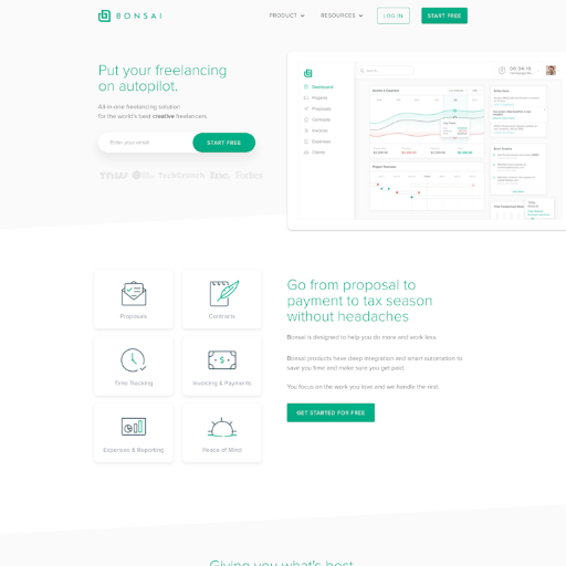 Bonsai  Landing Page Design