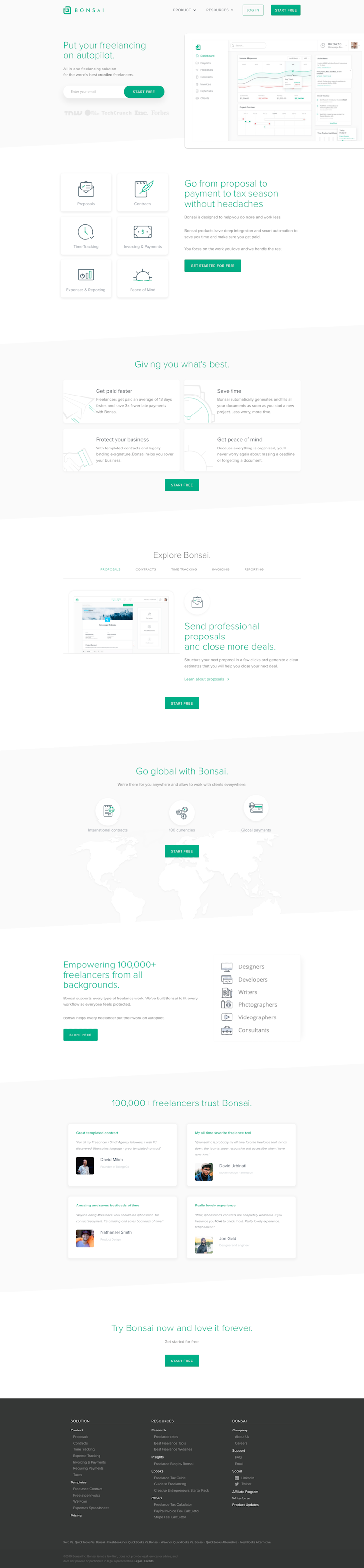 Bonsai  Landing Page Design