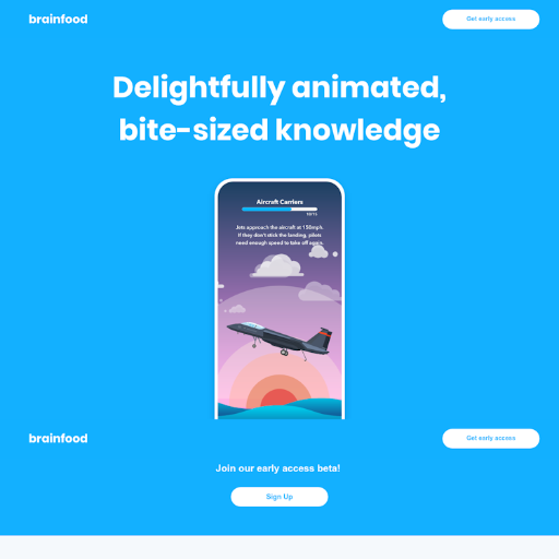 Brainfood  Landing Page Design