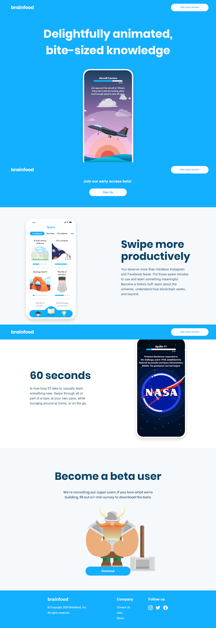 Brainfood  Landing Page Design