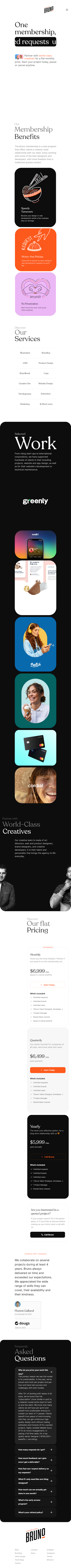 Bruno Membership  Landing Page Design