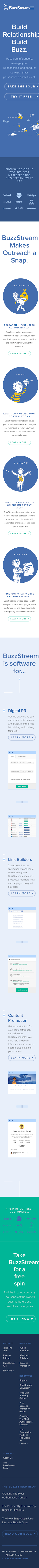 Buzzstream  Landing Page Design