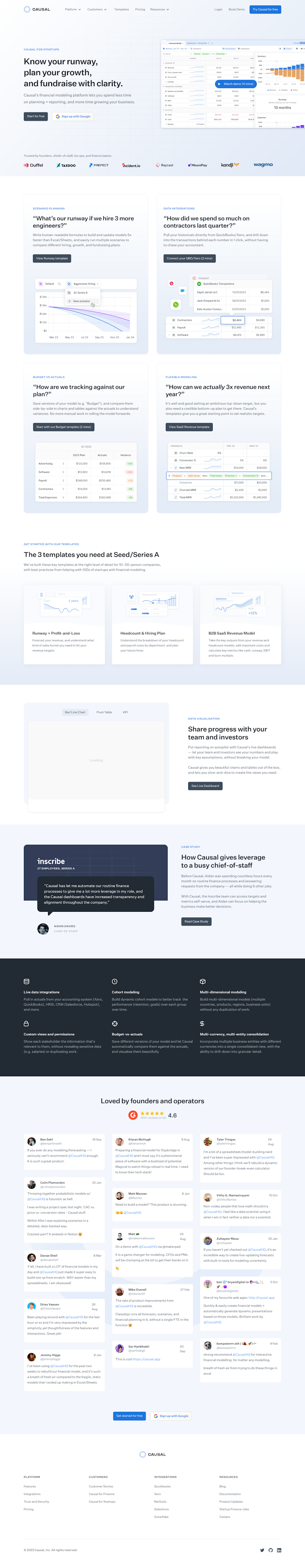 Causal  Landing Page Design