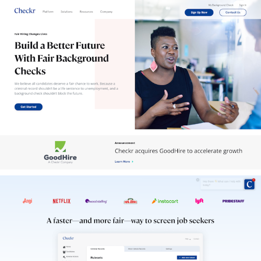 Checkr  Landing Page Design