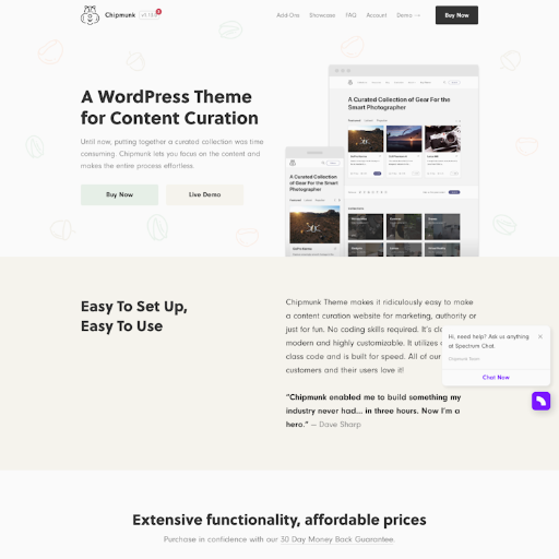 Chipmunktheme  Landing Page Design