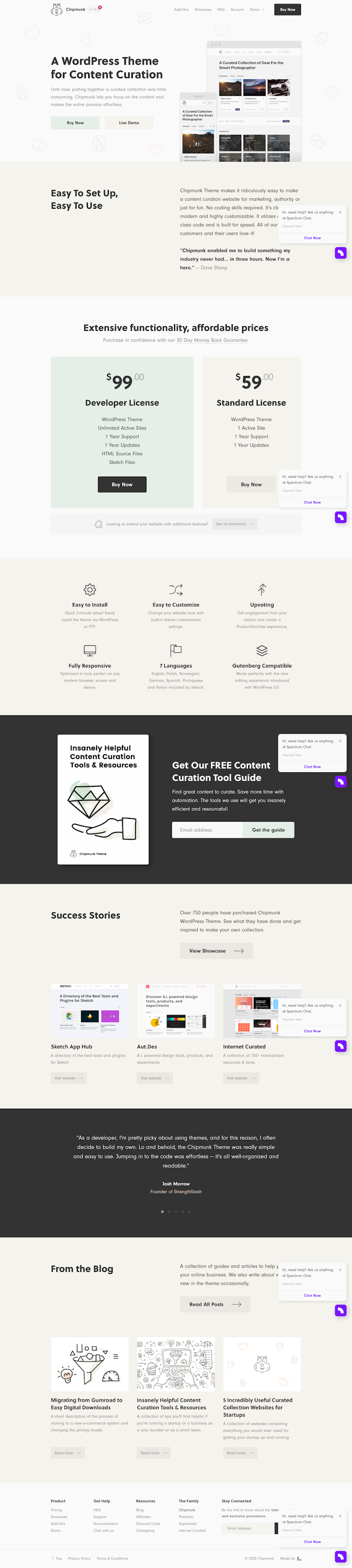 Chipmunktheme  Landing Page Design