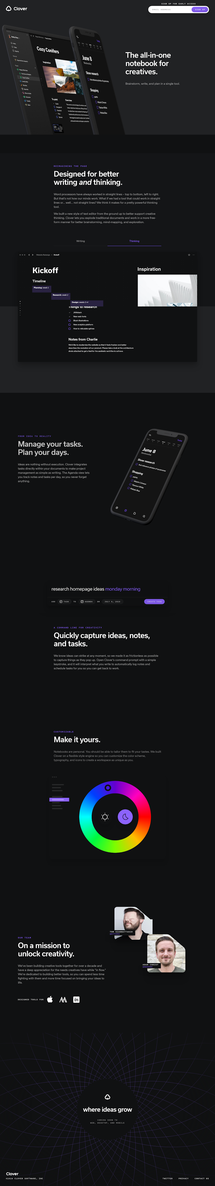 Clover  Landing Page Design