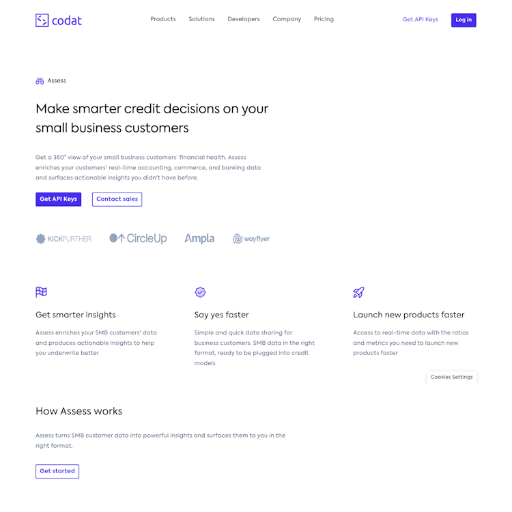 Codat  Landing Page Design