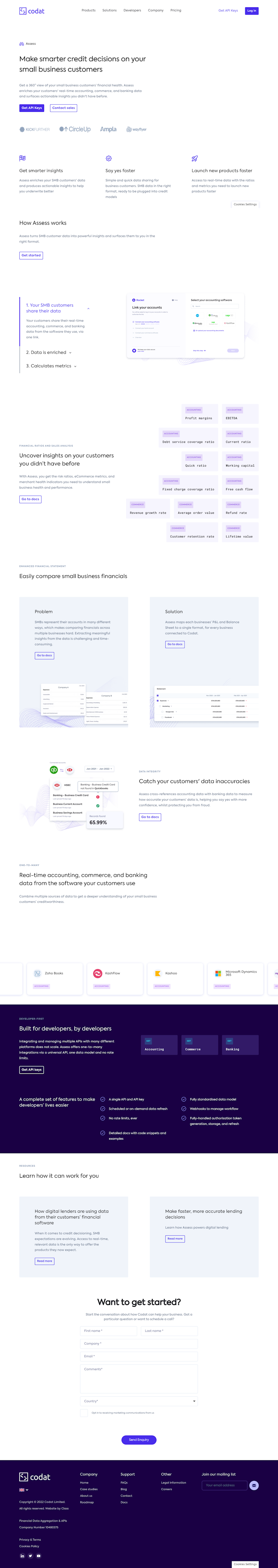 Codat  Landing Page Design